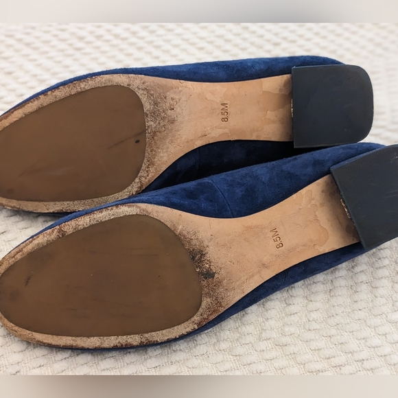 Tory Burch Gigi Logo Suede Navy Pump Sz. 8.5 - Picture 5 of 9